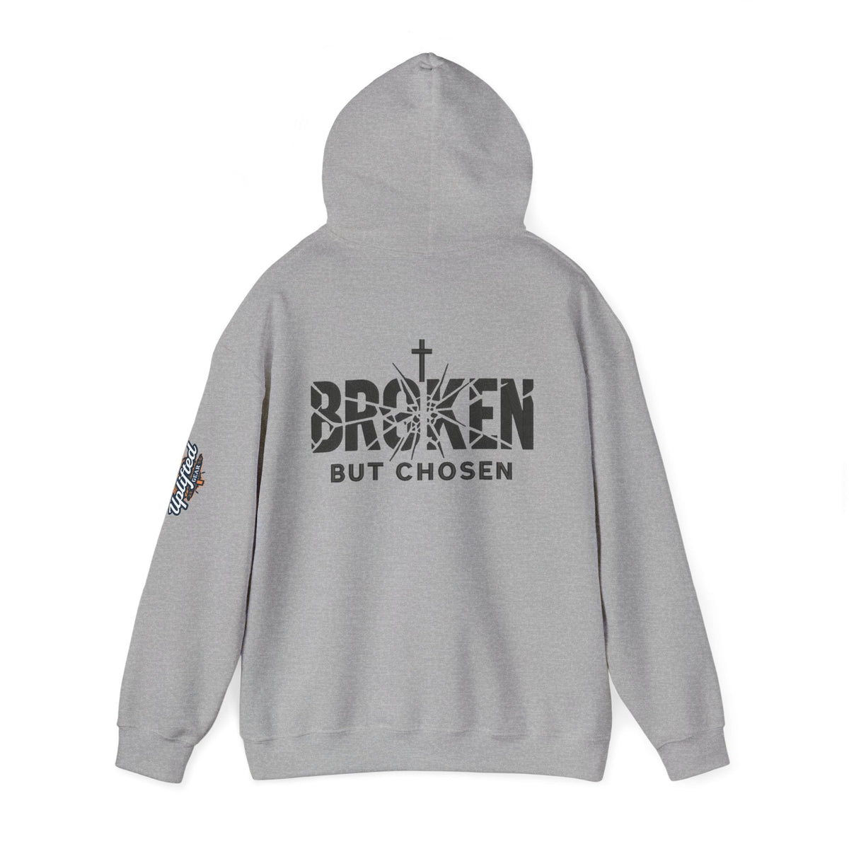 Broken But Chosen Hoodie — Christian Faith Graphic Sweatshirt Printify