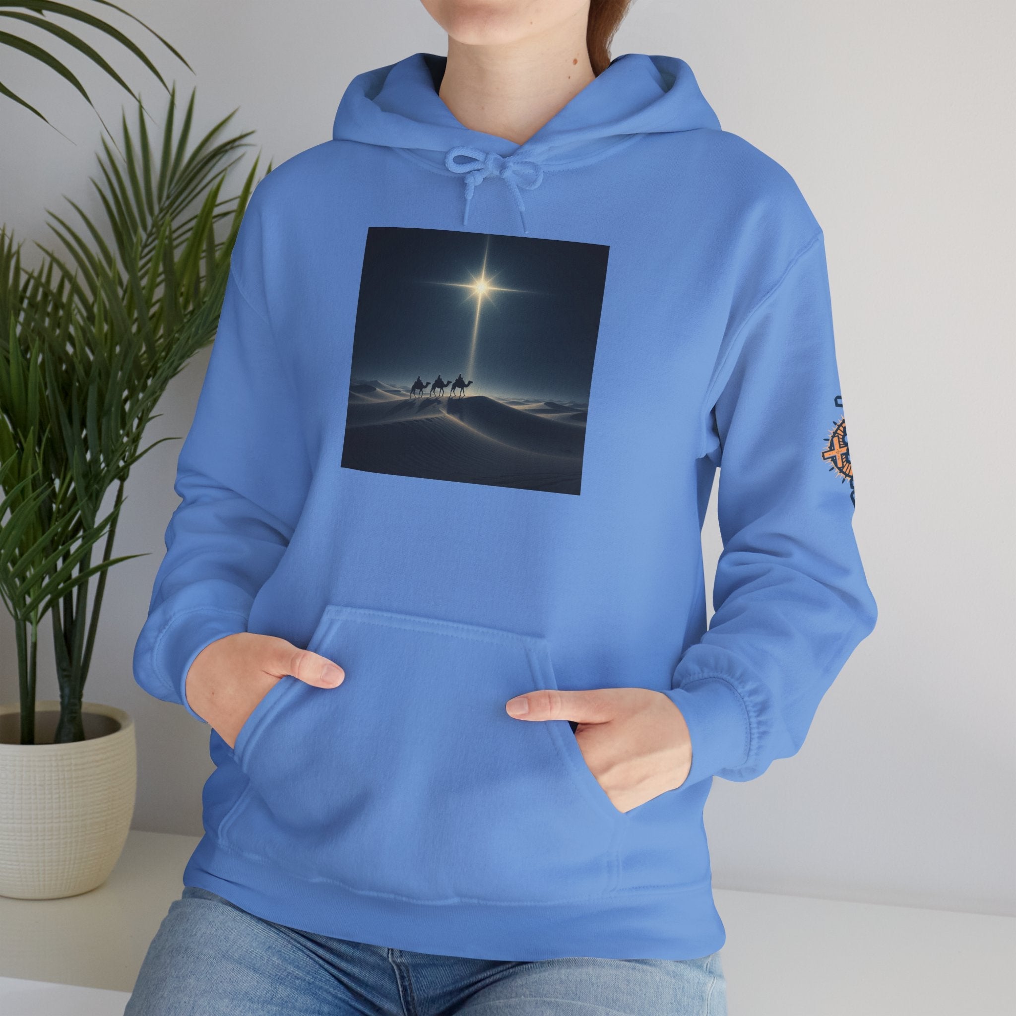 3 Wise Men Hoodie – Magi Camels Nativity Journey Christian Christmas Sweatshirt for Epiphany Faith & Holy Night Printify