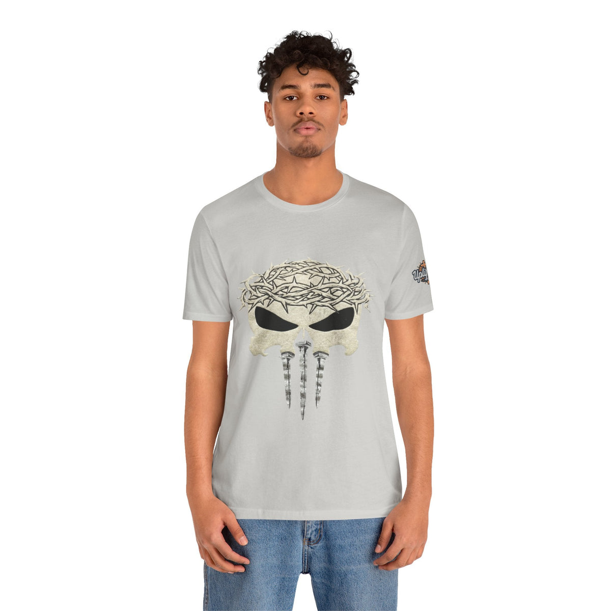 Christian Skull T-shirt - Crown of Thorns & Nails - Warrior Faith T-shirt Printify