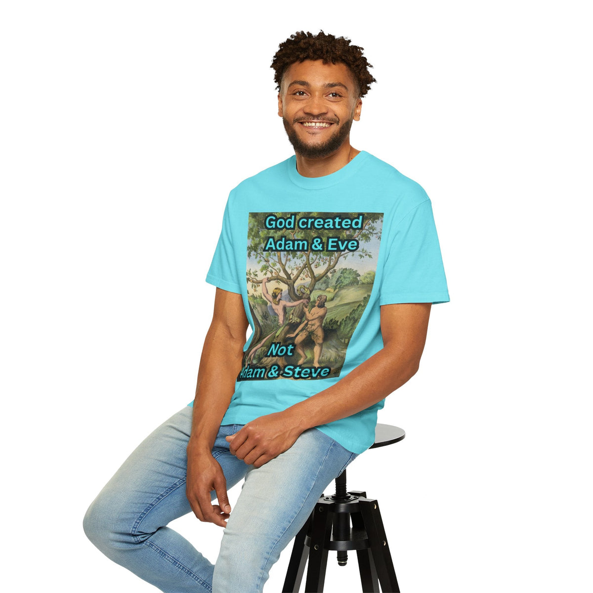 God Created Adam and Eve T-Shirt – Biblical Truth Christian Tee for Bold Faith Printify