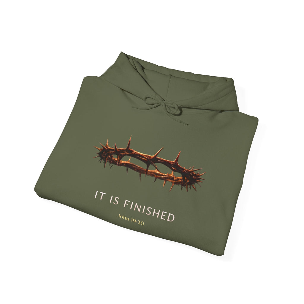 It Is Finished Crown of Thorns Hoodie — Christian John 19:30 Faith Hoodie Printify