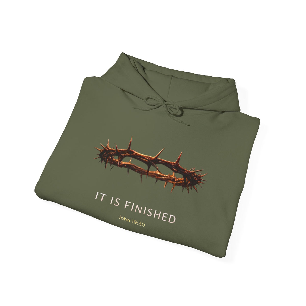 It Is Finished Crown of Thorns Hoodie — Christian John 19:30 Faith Hoodie Printify
