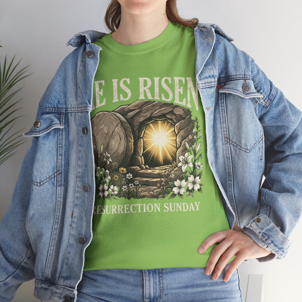 He Is Risen T-Shirt — Jesus Christ Resurrection Easter Tee Printify