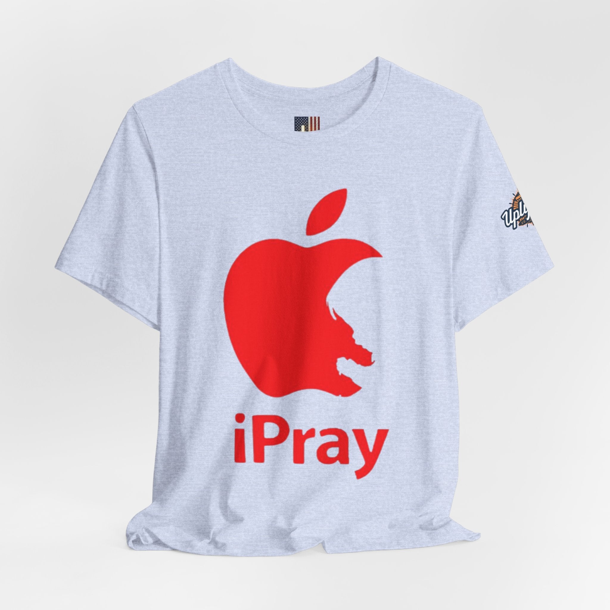 iPray Red Apple Christian T-Shirt — Faith Graphic Tee Printify