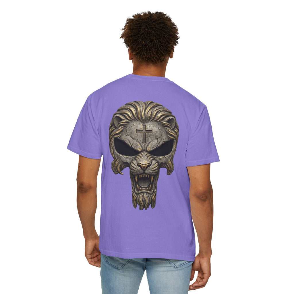 Lion of Judah Skull Christian T-shirt - Warrior Faith Cross T-shirt Printify