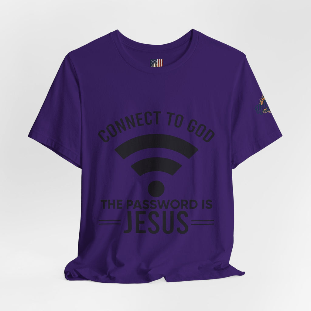 Connect to God T-shirt - WIFI Password is Jesus - Funny Christian Faith T-shirt Printify