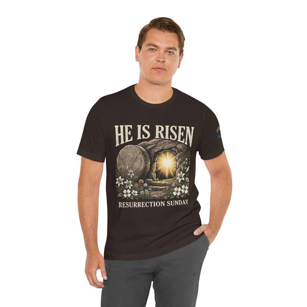 He Is Risen T-Shirt — Jesus Christ Resurrection Easter Tee Printify