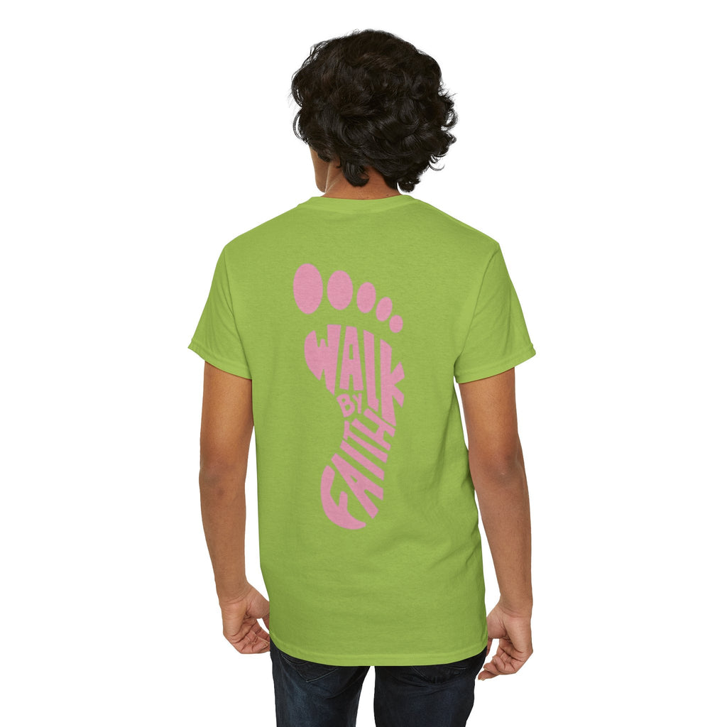 Walk By Faith Footprint T-Shirt Printify