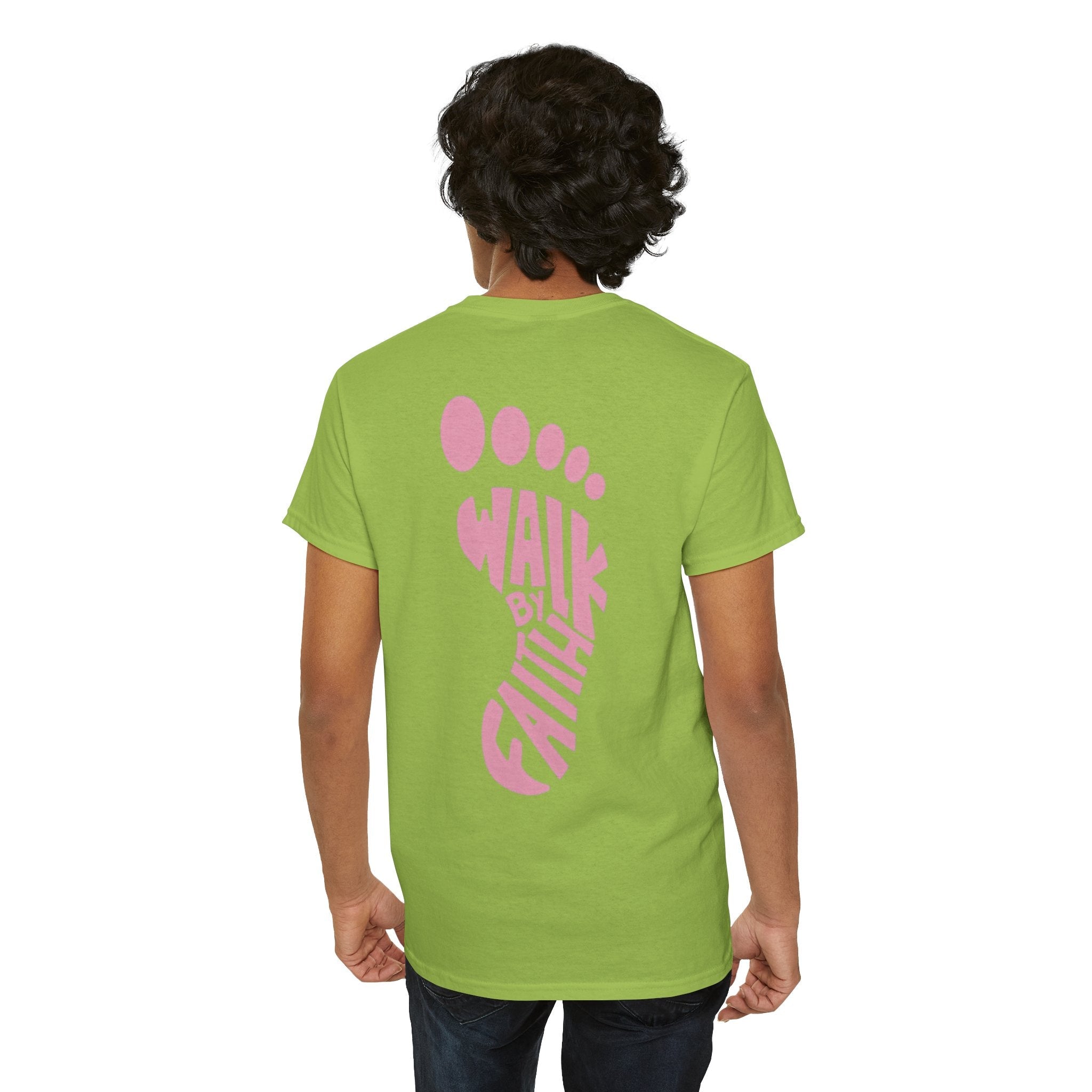 Walk By Faith Footprint T-Shirt Printify