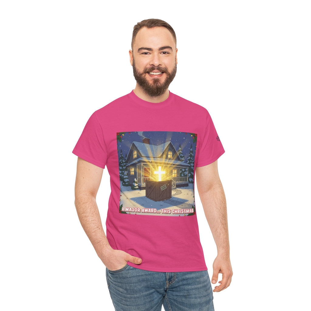 A Major Award This Christmas T-shirt – Fragile Leg Lamp Parody Cross Unboxing Christian T-shirt for Hilarious Faith & Holiday Glow Printify