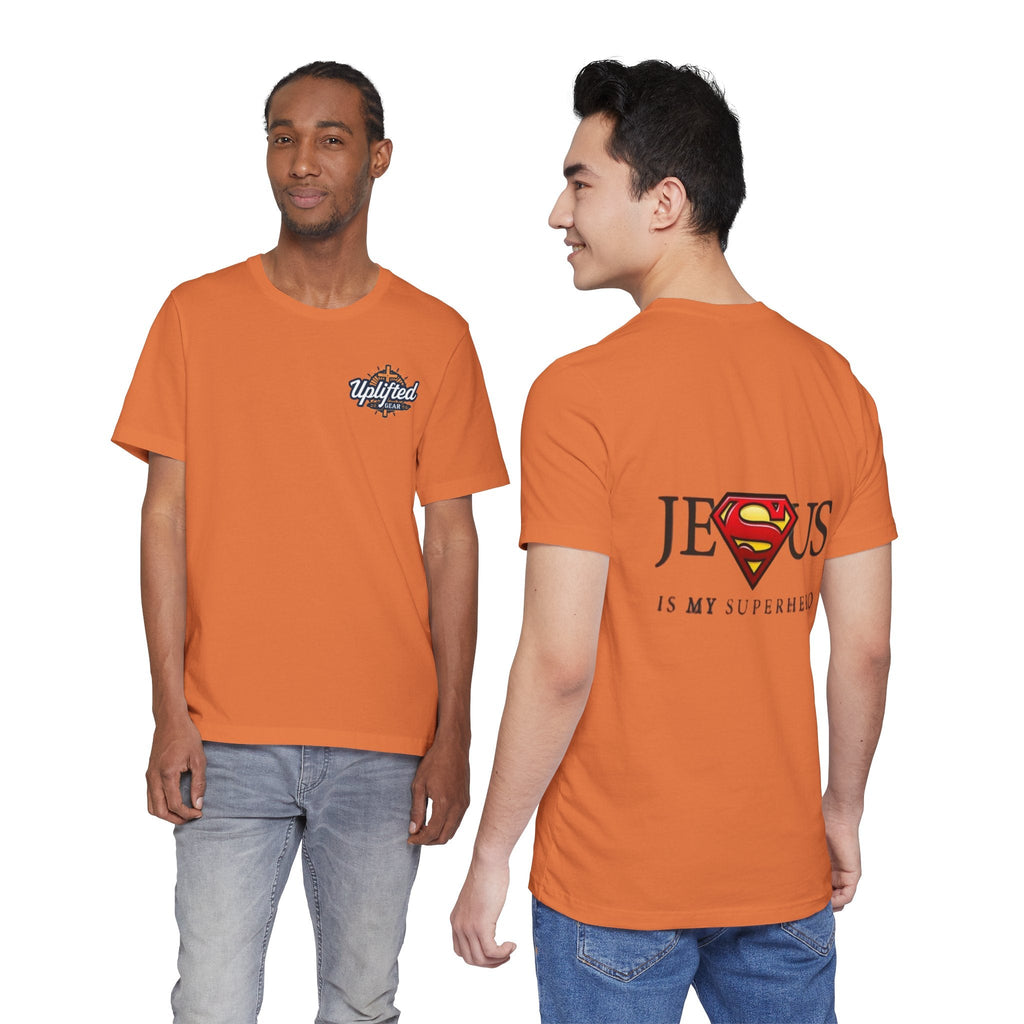 Jesus Is My Superhero T-Shirt — Faith-Based Superman-Inspired Tee Printify