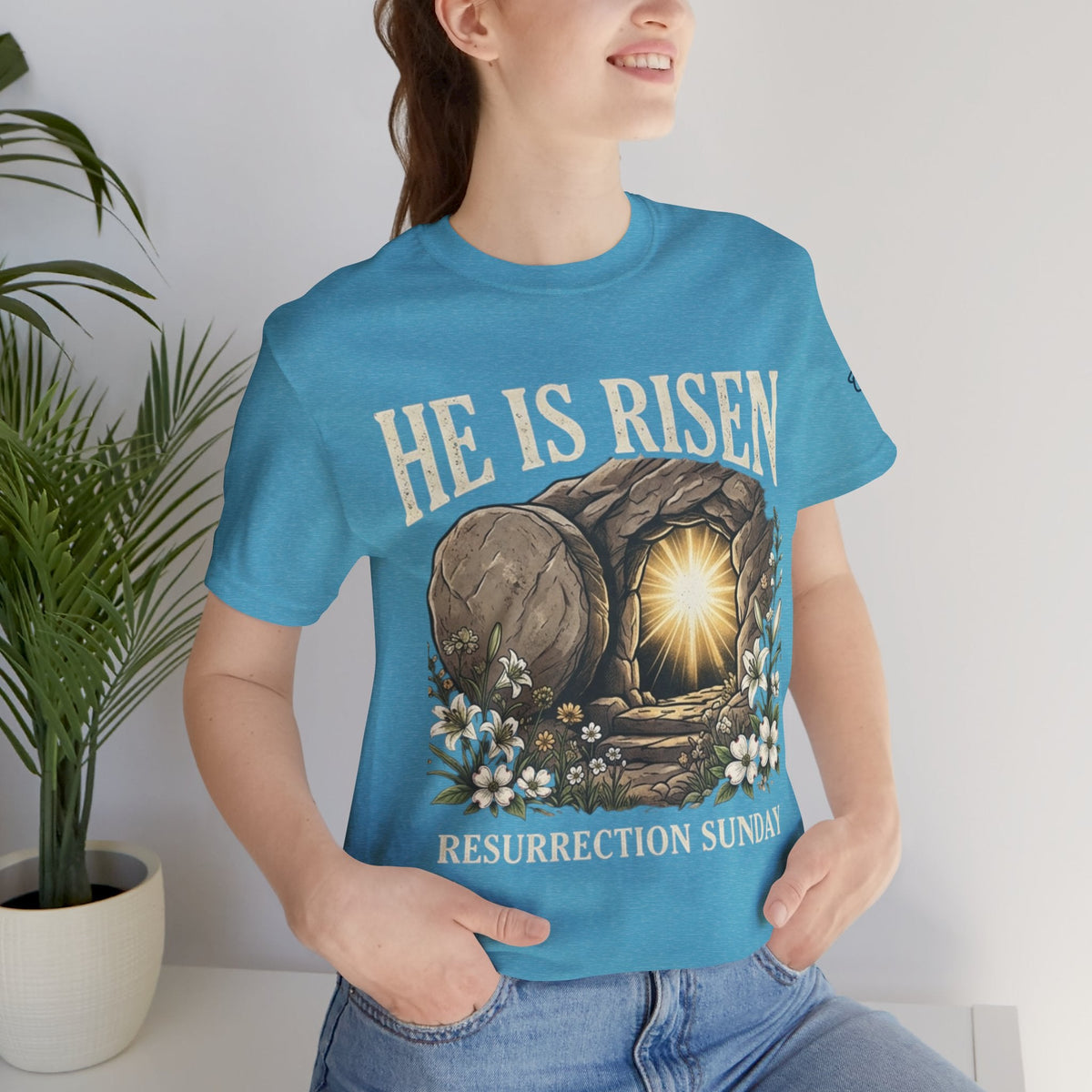 He Is Risen T-Shirt — Jesus Christ Resurrection Easter Tee Printify