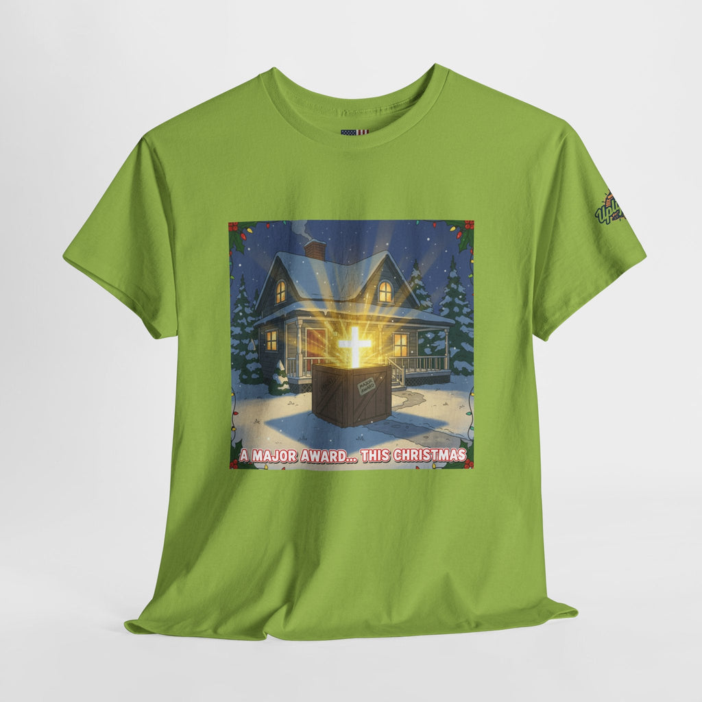 A Major Award This Christmas T-shirt – Fragile Leg Lamp Parody Cross Unboxing Christian T-shirt for Hilarious Faith & Holiday Glow Printify
