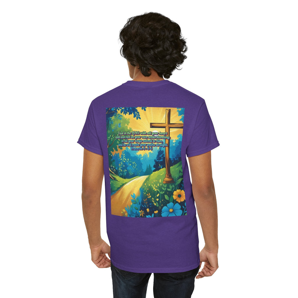 Trust in The Lord Proverbs 3:5-6 Biblical Design Unisex Heavy Cotton Tee Printify