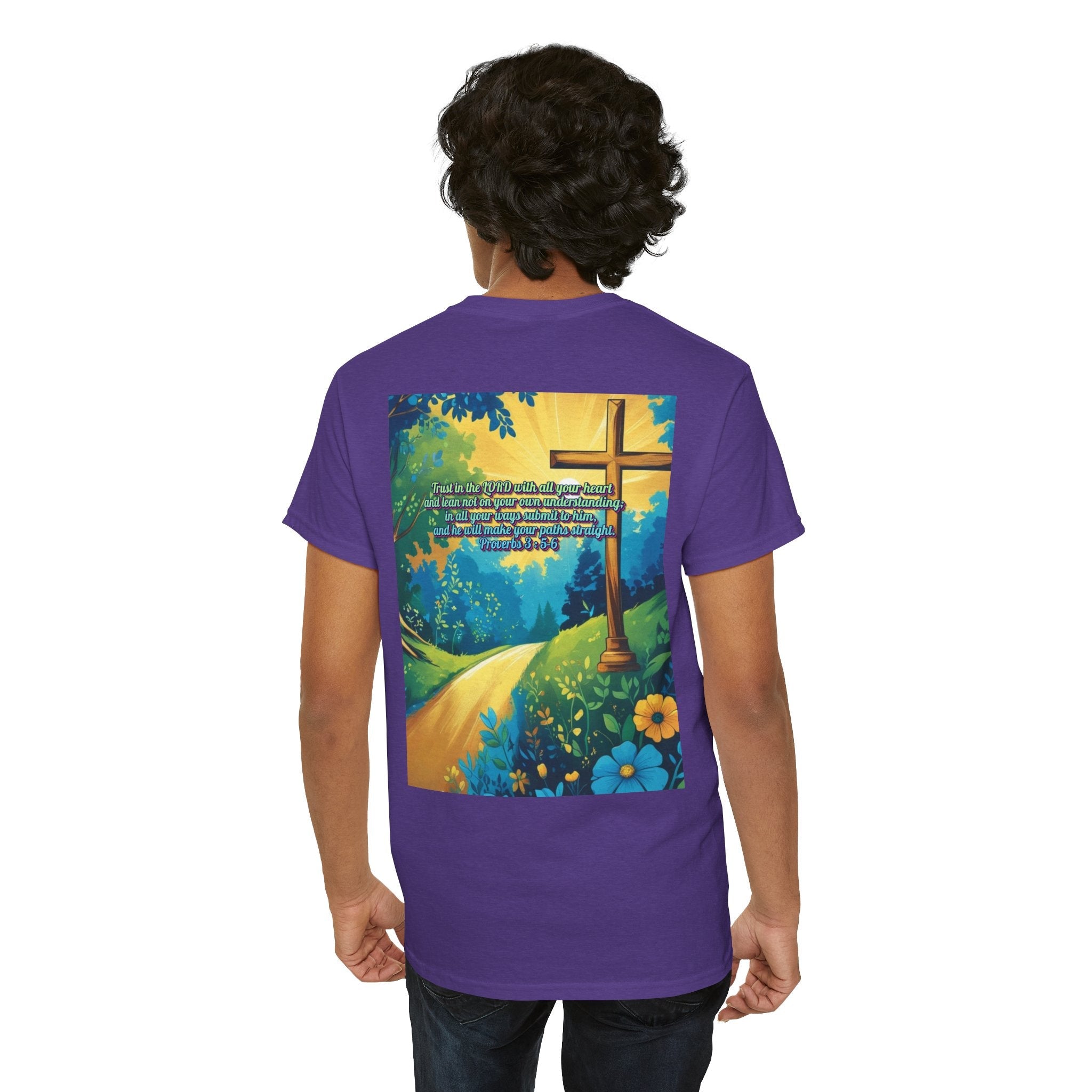 Trust in The Lord Proverbs 3:5-6 Biblical Design Unisex Heavy Cotton Tee Printify