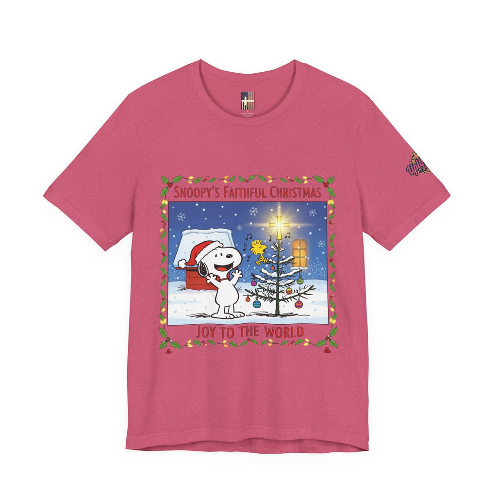 🎄 Faithful Christmas Friends – Christian Holiday T-Shirt | Festive Tree & Cartoon Duo | Heartwarming Christmas Tee by Uplifted Gear Printify