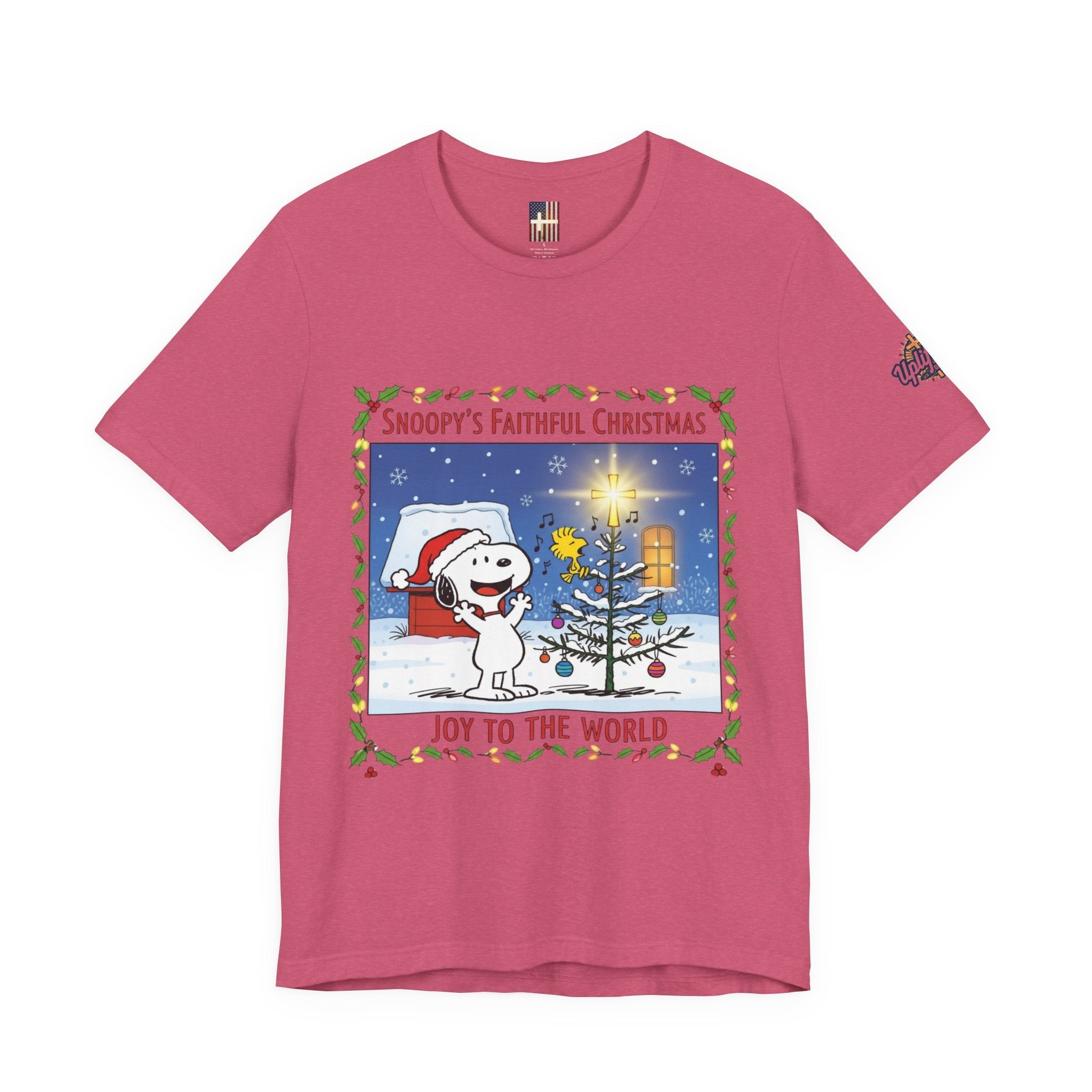 🎄 Faithful Christmas Friends – Christian Holiday T-Shirt | Festive Tree & Cartoon Duo | Heartwarming Christmas Tee by Uplifted Gear Printify