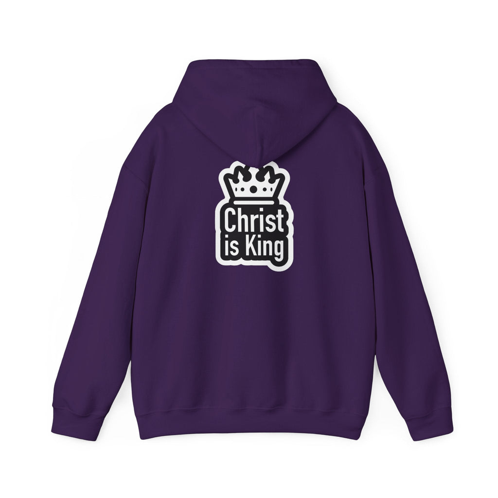 Christ is King Hoodie – Bold Crown & Cross Christian Sweatshirt for Unshakable Faith Printify