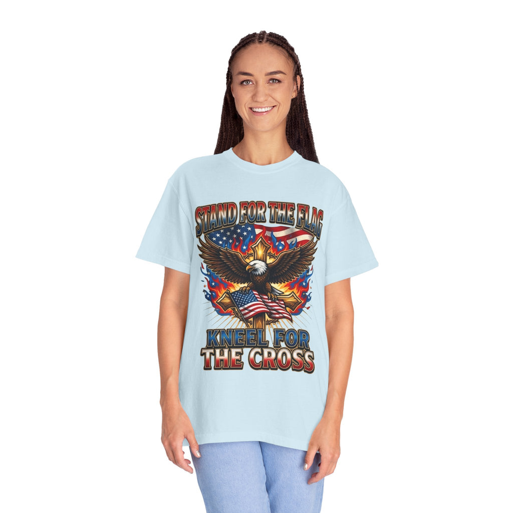 Stand for the Flag Kneel for the Cross T-shirt | Patriotic Eagle T-shirt Printify