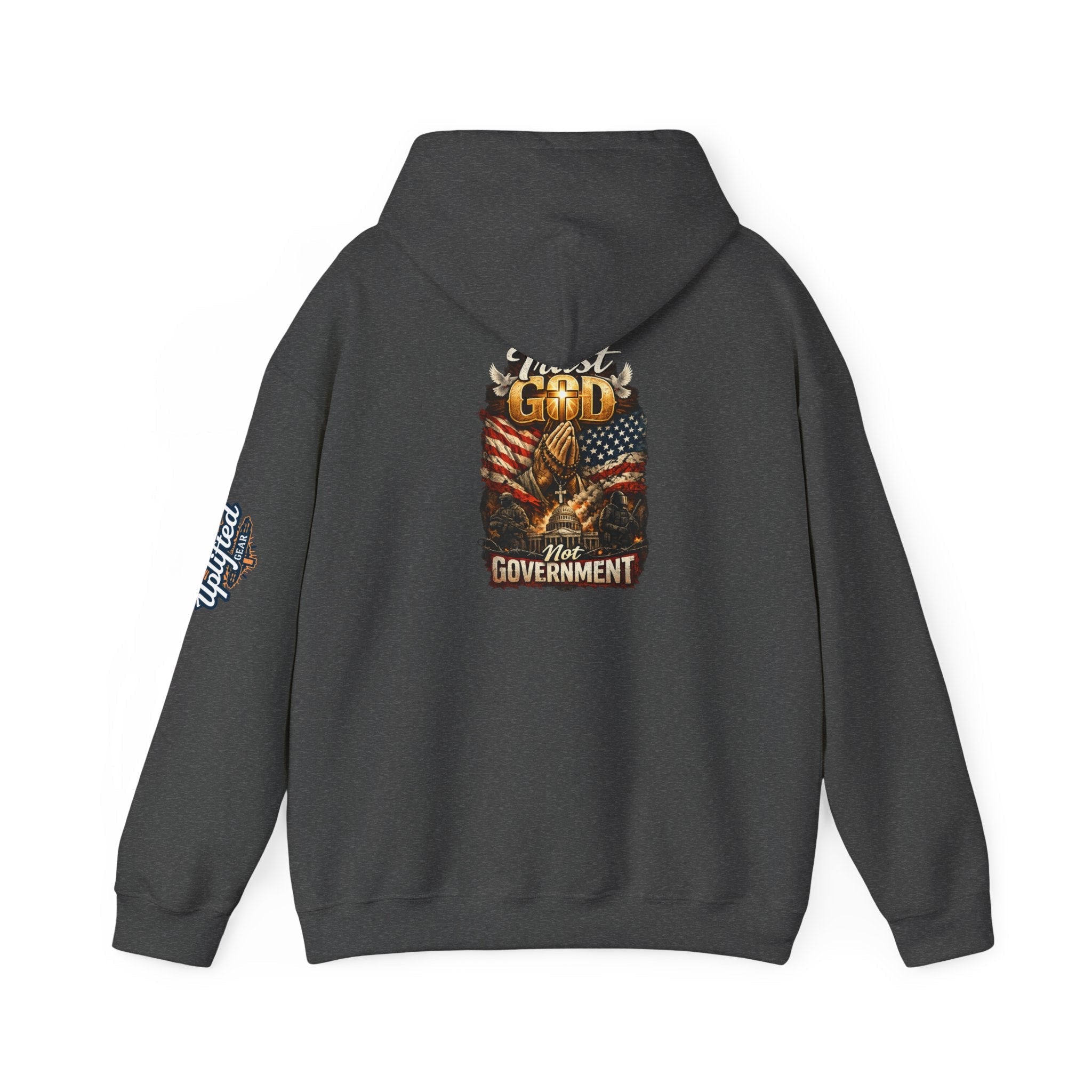 Trust God Not Government Hoodie — Vintage Patriotic Christian Hoodie Printify