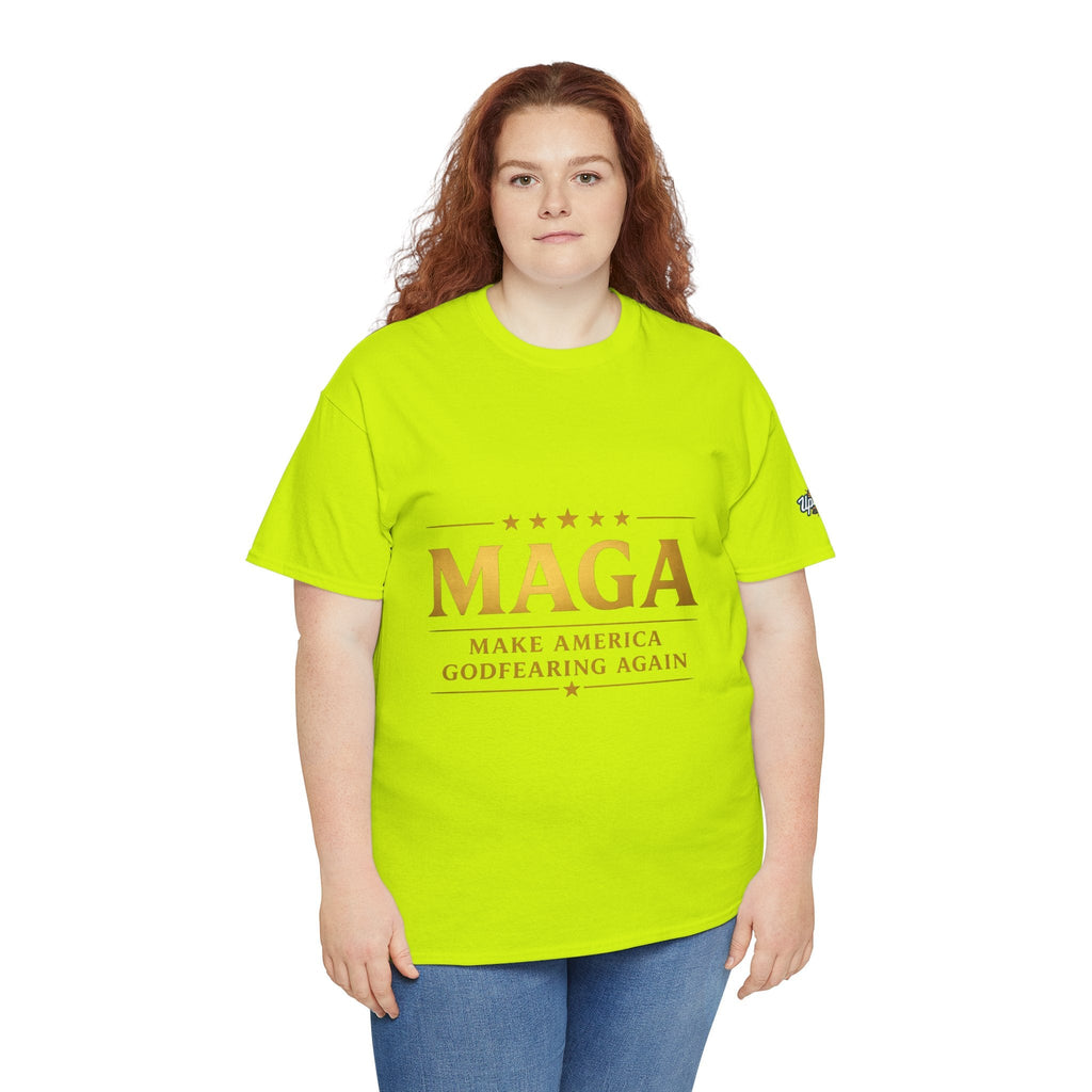 MAGA Gold Letter T-Shirt — "Make America Great Again" Printify