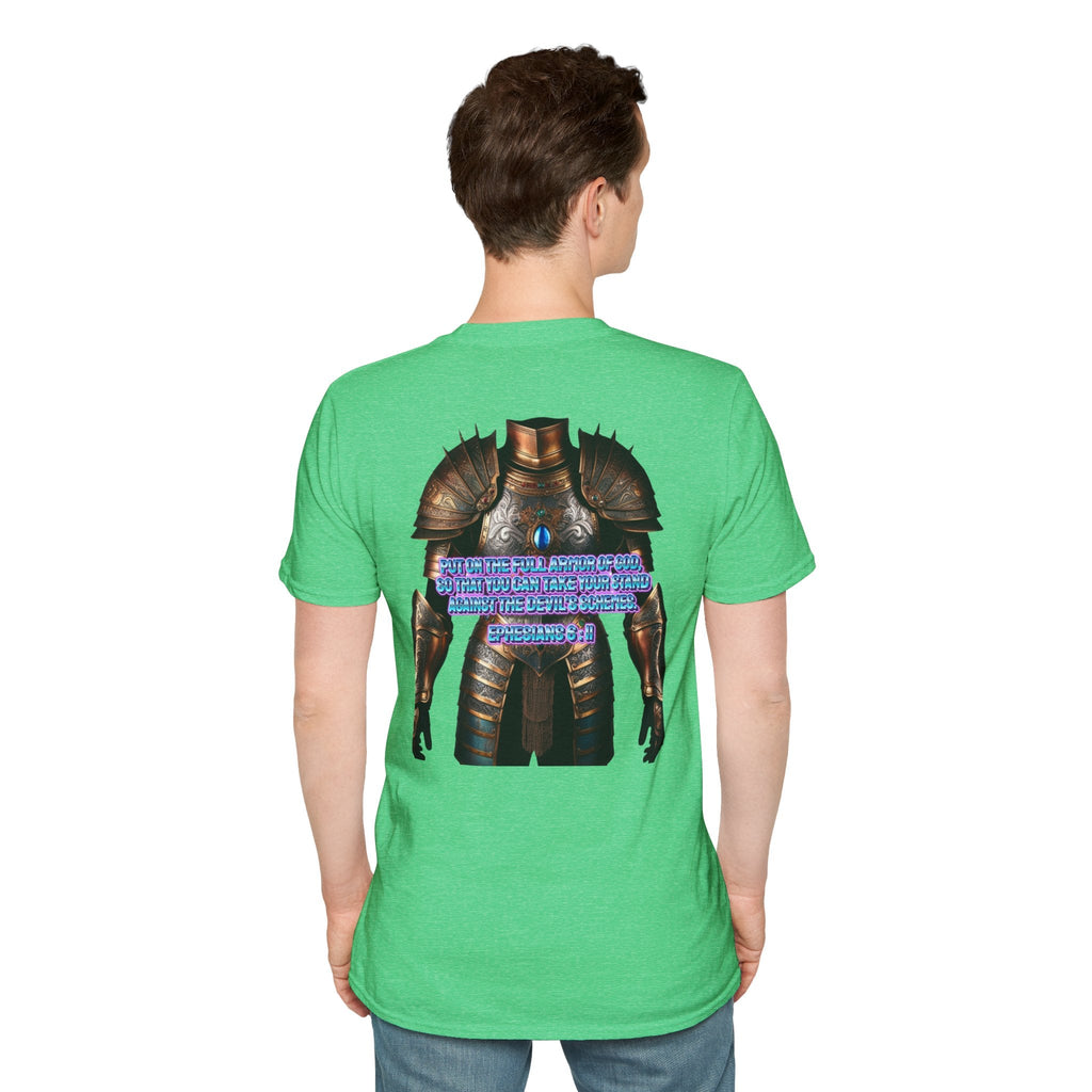 Religious Graphic Tee with Armor Of God Design - Unisex Softstyle T-Shirt Printify