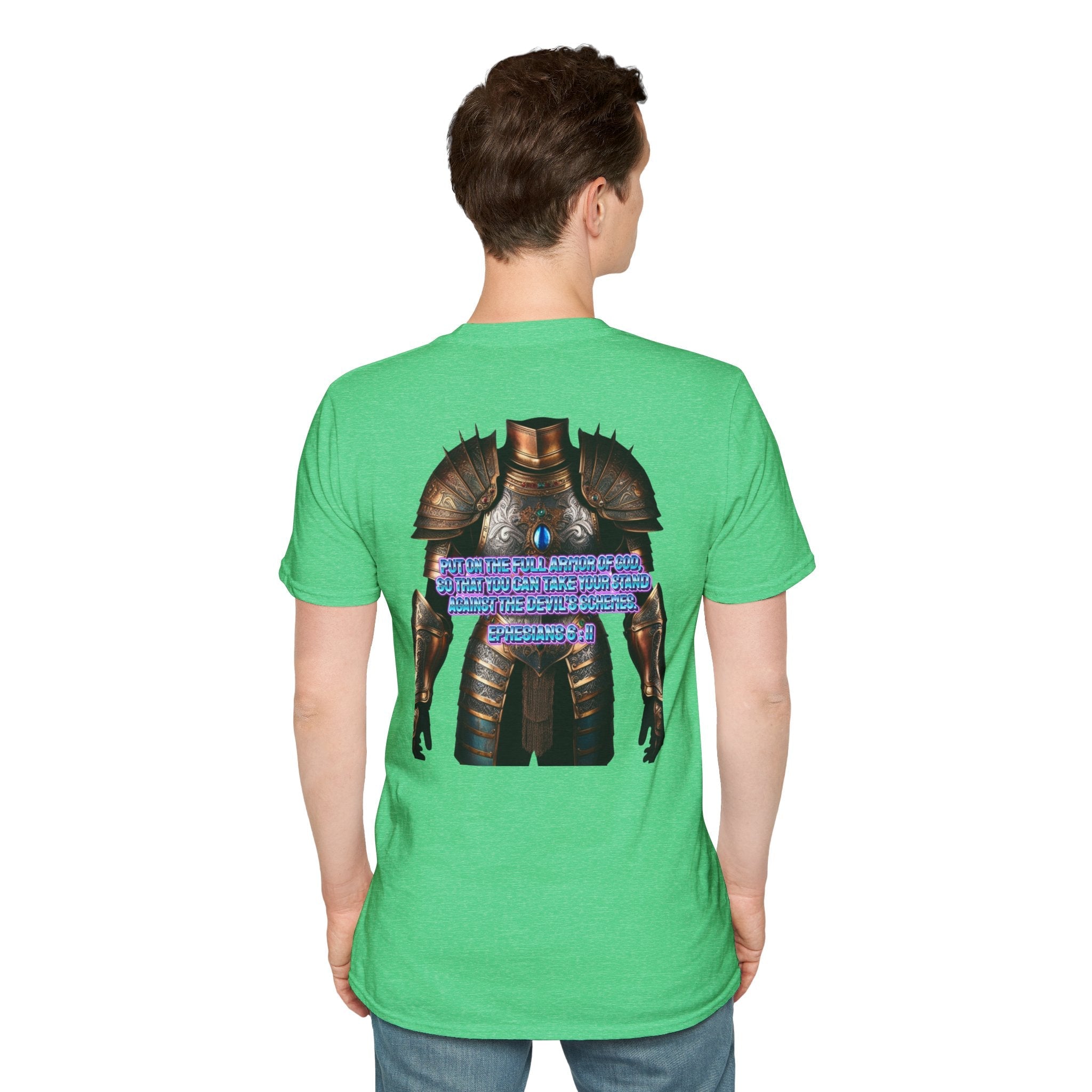 Religious Graphic Tee with Armor Of God Design - Unisex Softstyle T-Shirt Printify