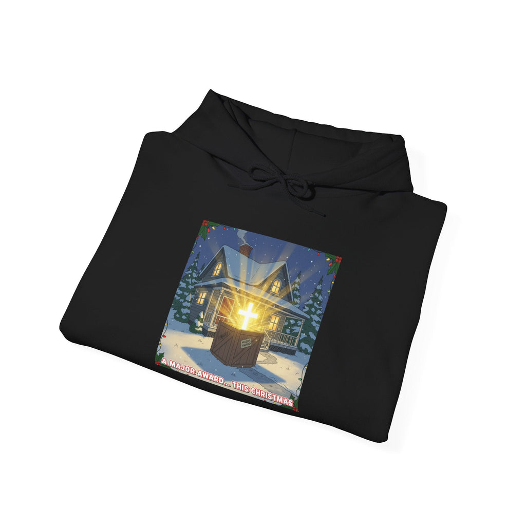 A Major Award This Christmas Hoodie – Fragile Leg Lamp Parody Cross Unboxing Christian Sweatshirt for Hilarious Faith & Holiday Glow Printify