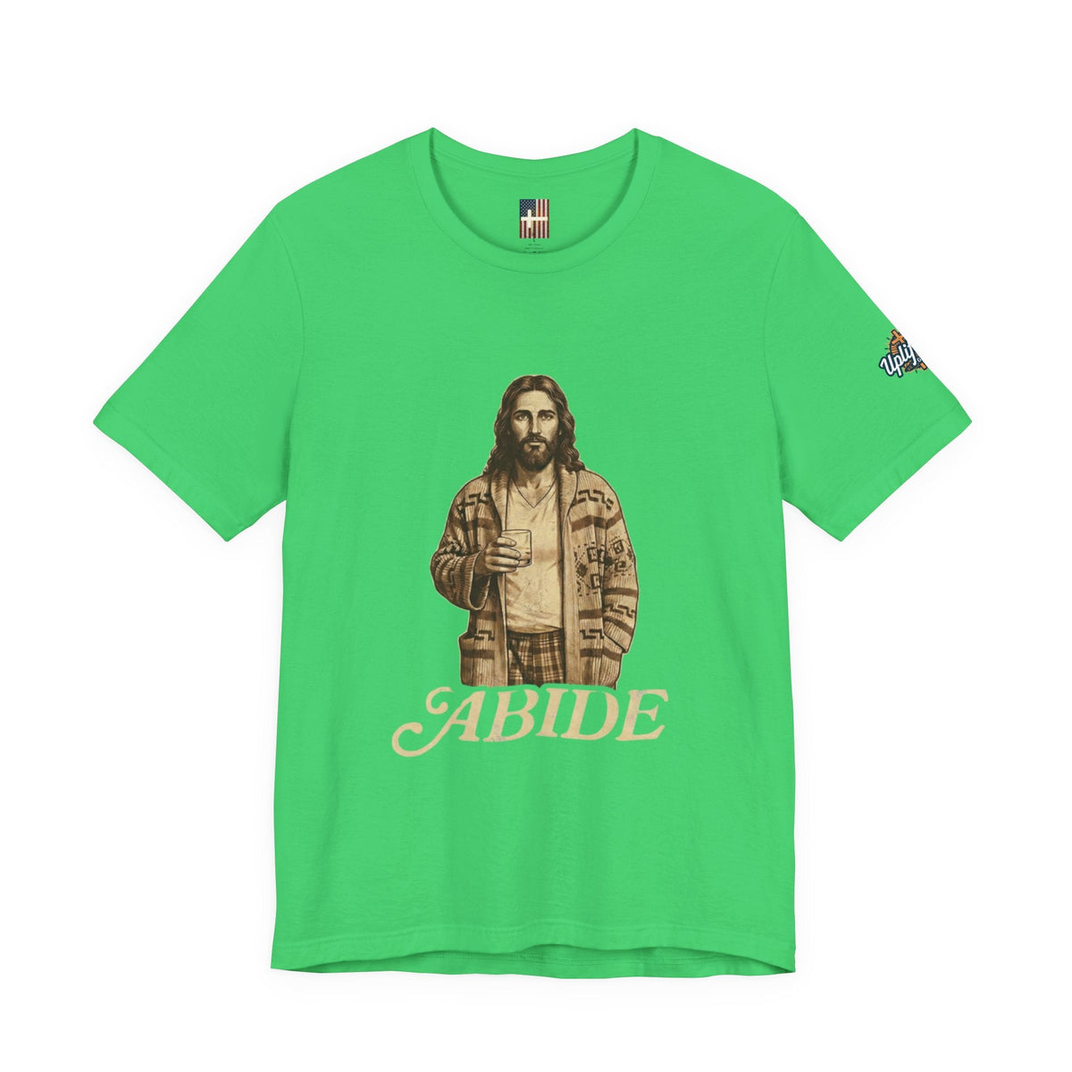 Abide Vintage Jesus Tee — "The Dude" Graphic Christian T-Shirt Printify