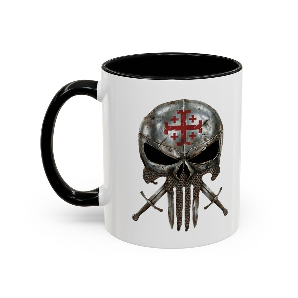 Crusader Knight Coffee Mug — 'Armor of God' Christian Skull 11/15oz Accent Mug Printify