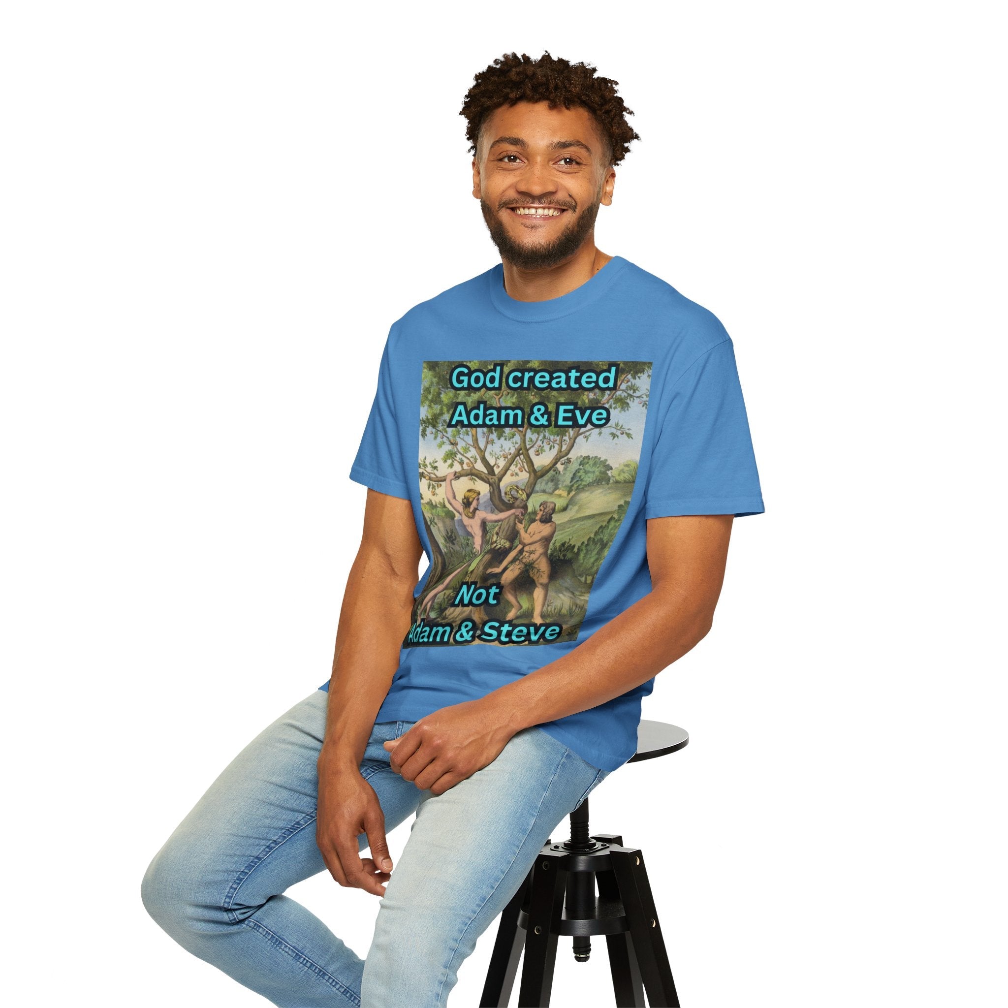 God Created Adam and Eve T-Shirt – Biblical Truth Christian Tee for Bold Faith Printify
