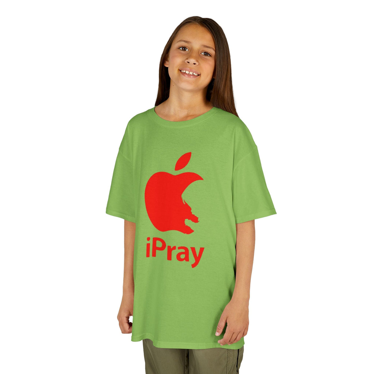 Kids Graphic Tee — Red iPray Logo Prayer Shirt for Children Printify