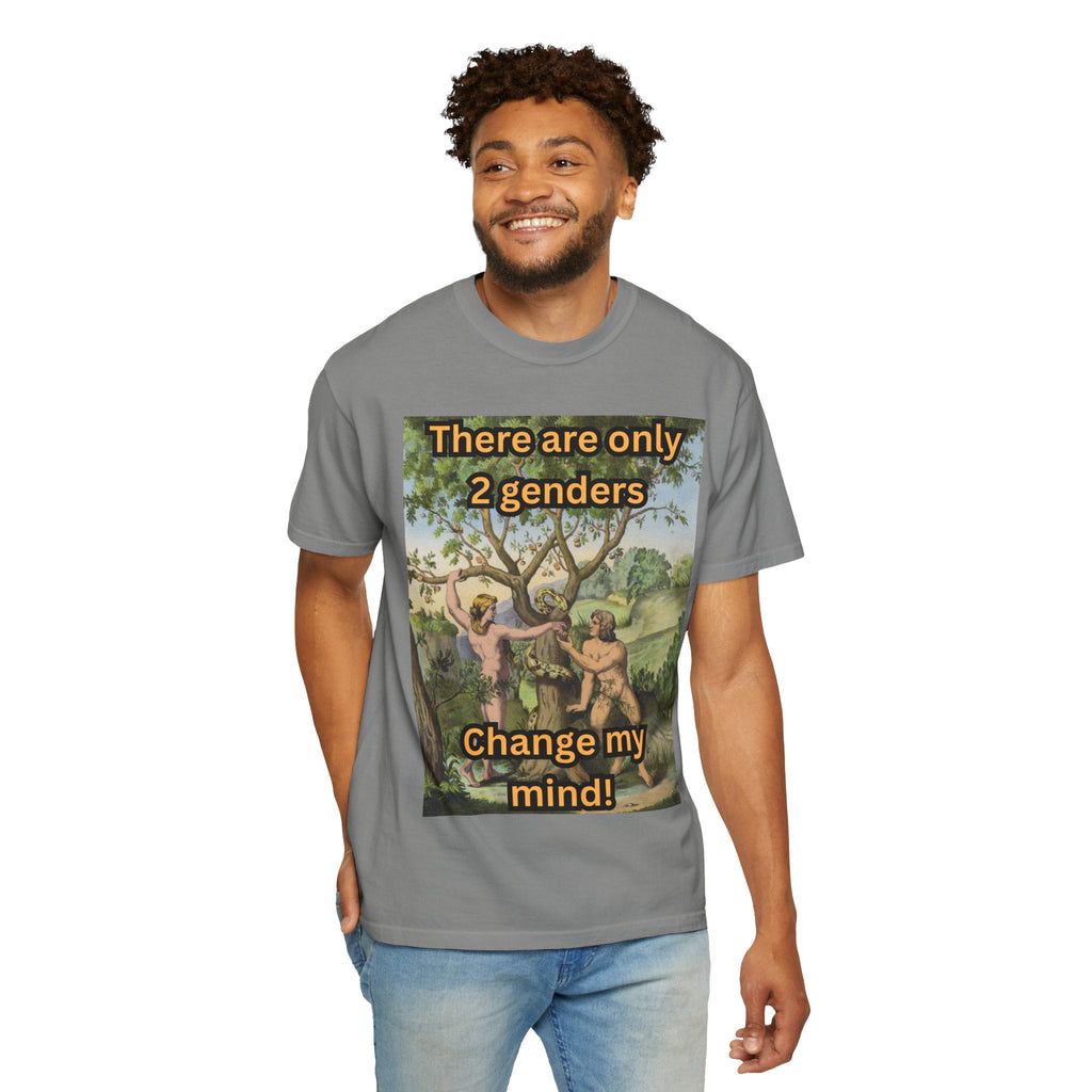 There Are Only 2 Genders T-Shirt – Adam & Eve Cross Christian Tee for Bold Faith Printify