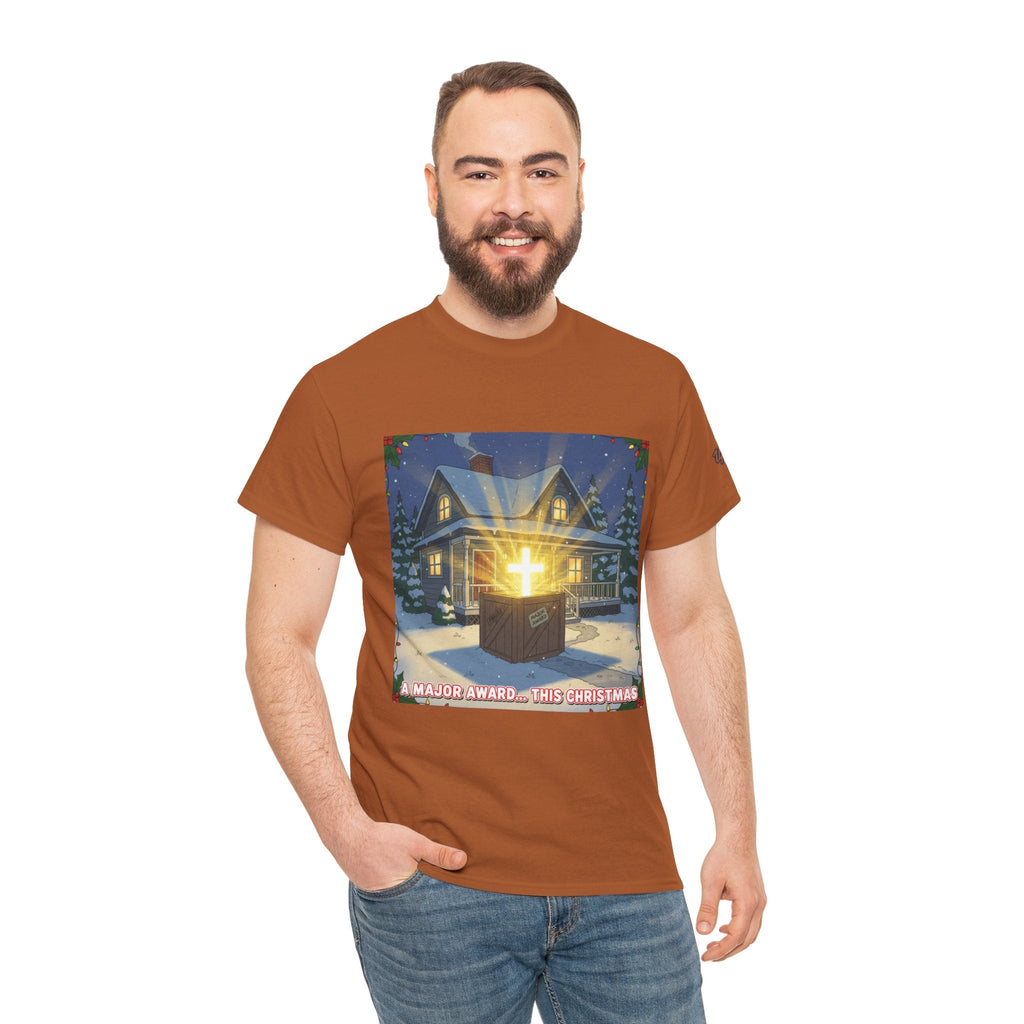A Major Award This Christmas T-shirt – Fragile Leg Lamp Parody Cross Unboxing Christian T-shirt for Hilarious Faith & Holiday Glow Printify