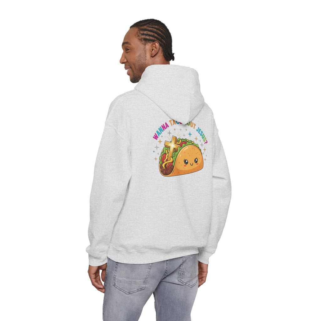 Wanna Taco 'Bout Hoodie – Cozy Christian Pun Hoodie for Faith & Fun Printify