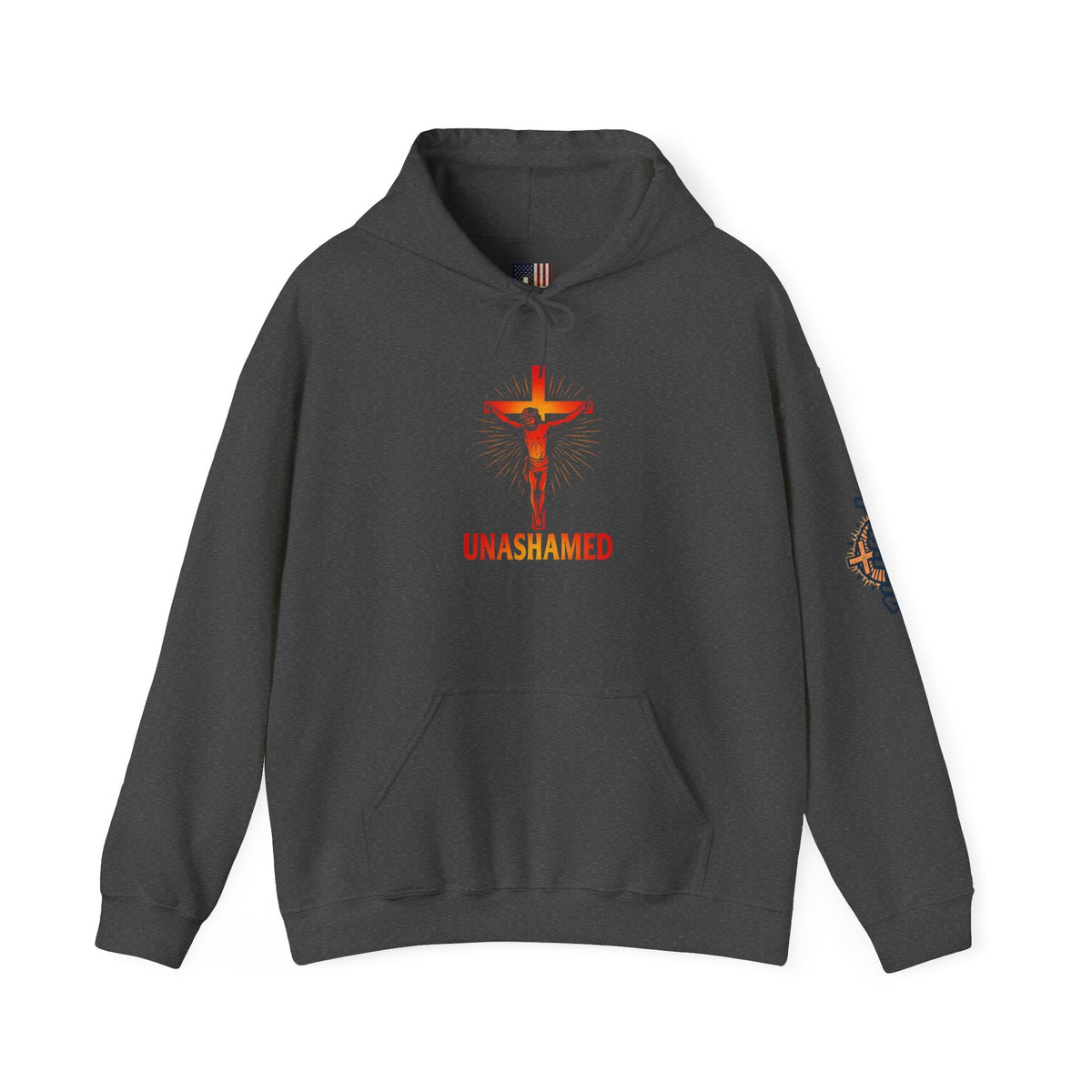 Unashamed Hoodie – Romans 1:16 Crucifixion Christian Sweatshirt for Bold Unwavering Faith Printify