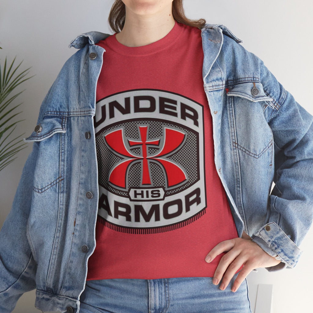 Under HIS Armor Christian T-Shirt — Faith-Inspired Under Armour Style Printify