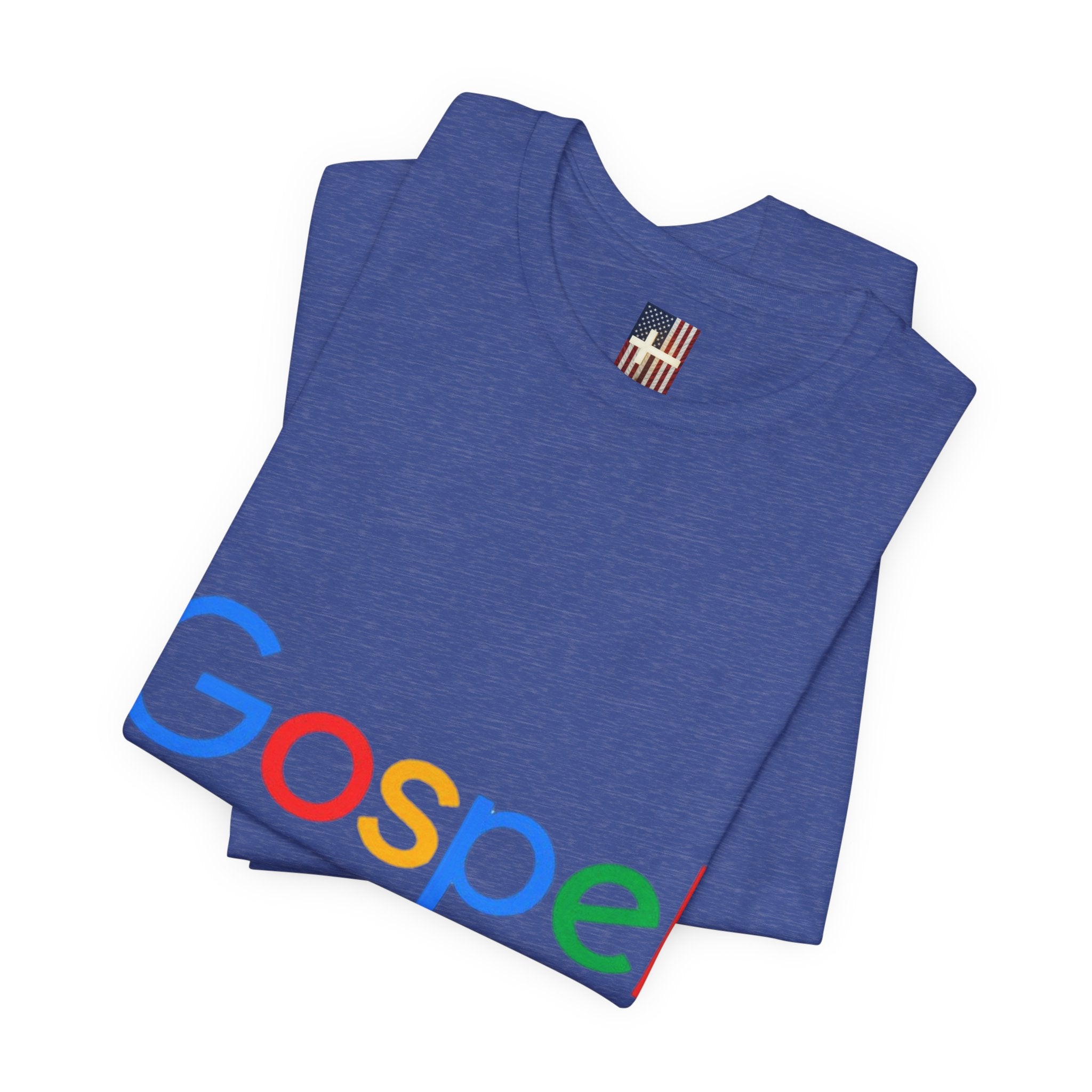 Gospel Graphic Tee — "Gospel" Colorful Logo Christian T-Shirt Printify