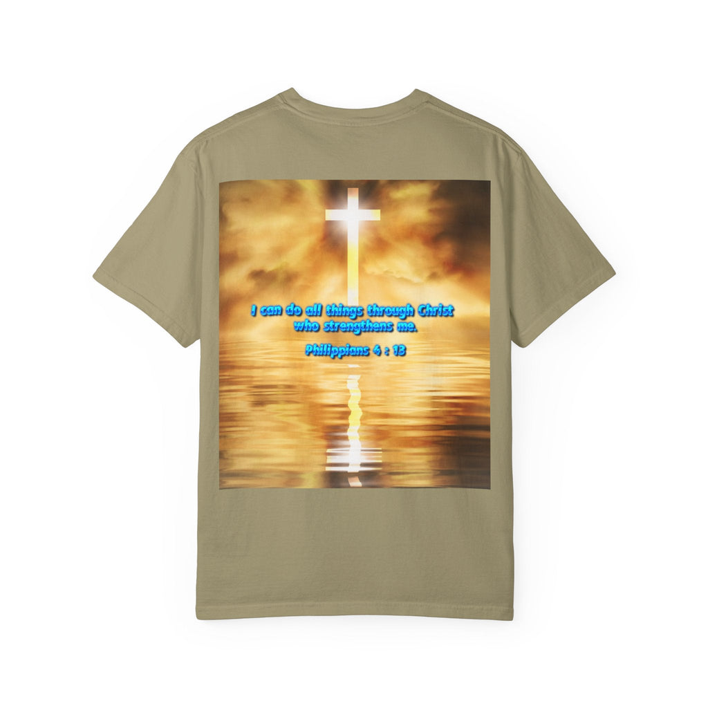 Bible Verse Unisex Garment-Dyed T-shirt -  Philippians 4 : 13 Printify