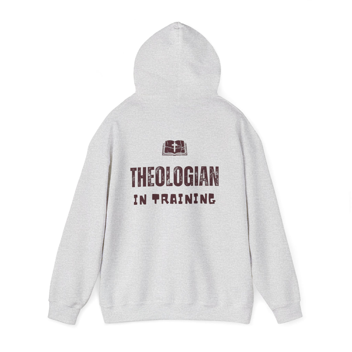 Theologian in Training Hoodie – Open Bible & Cross Christian Hoodie for Faithful Growth Printify