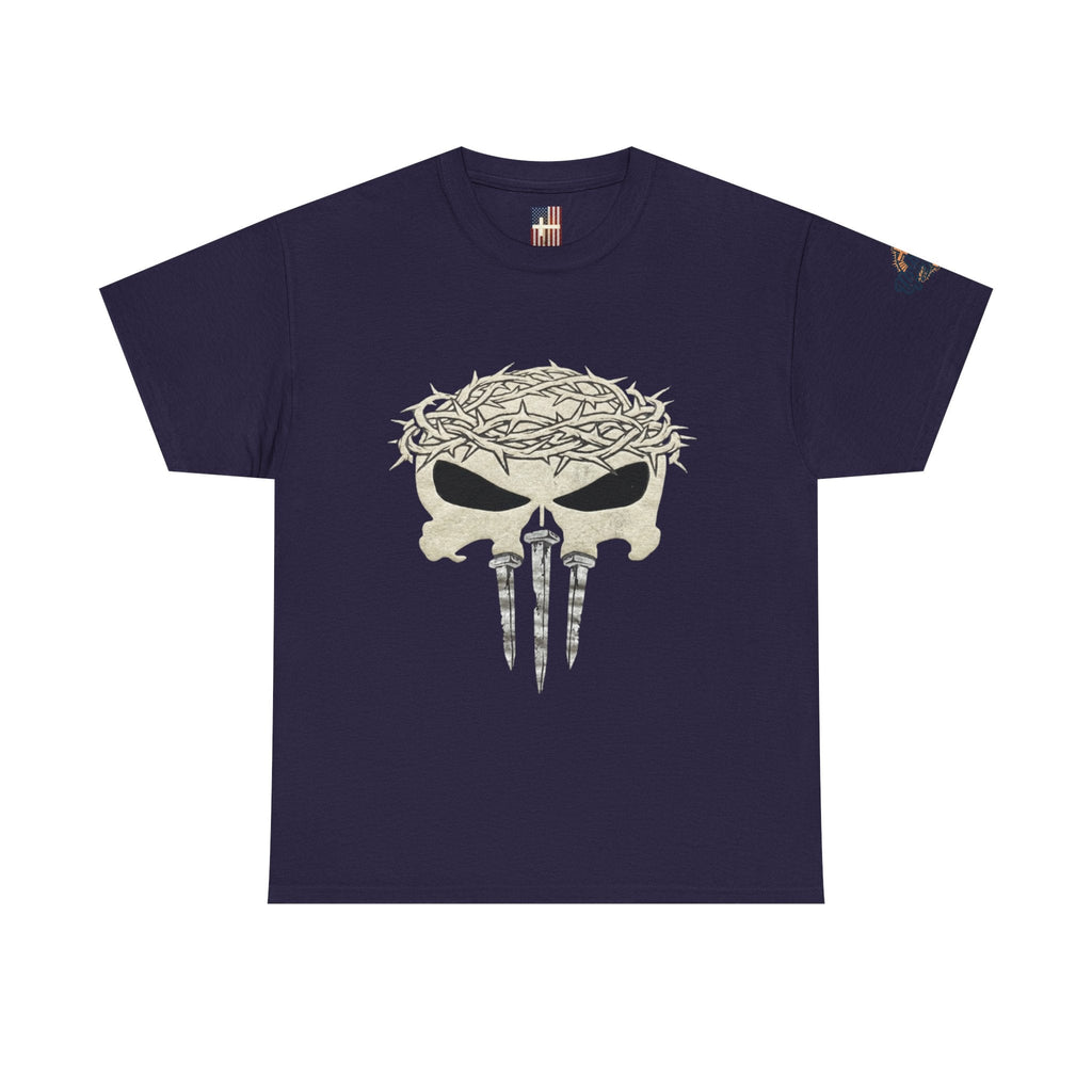 Christian Skull T-shirt - Crown of Thorns & Nails - Warrior Faith T-shirt Printify