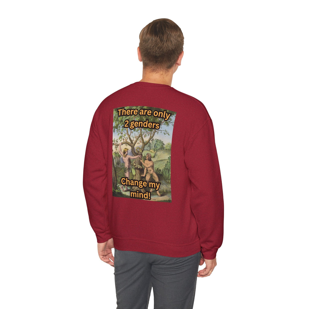 There Are Only 2 Genders Sweatshirt – Adam & Eve Cross Christian Hoodie for Bold Truth Printify