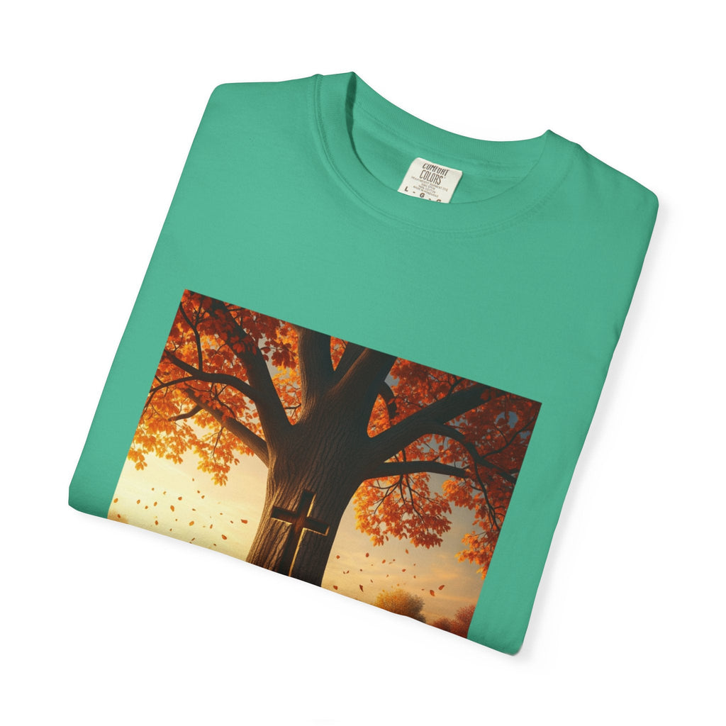Trust in the Lord T-Shirt – Autumn Tree Christian Tee with Proverbs 3:5 Printify