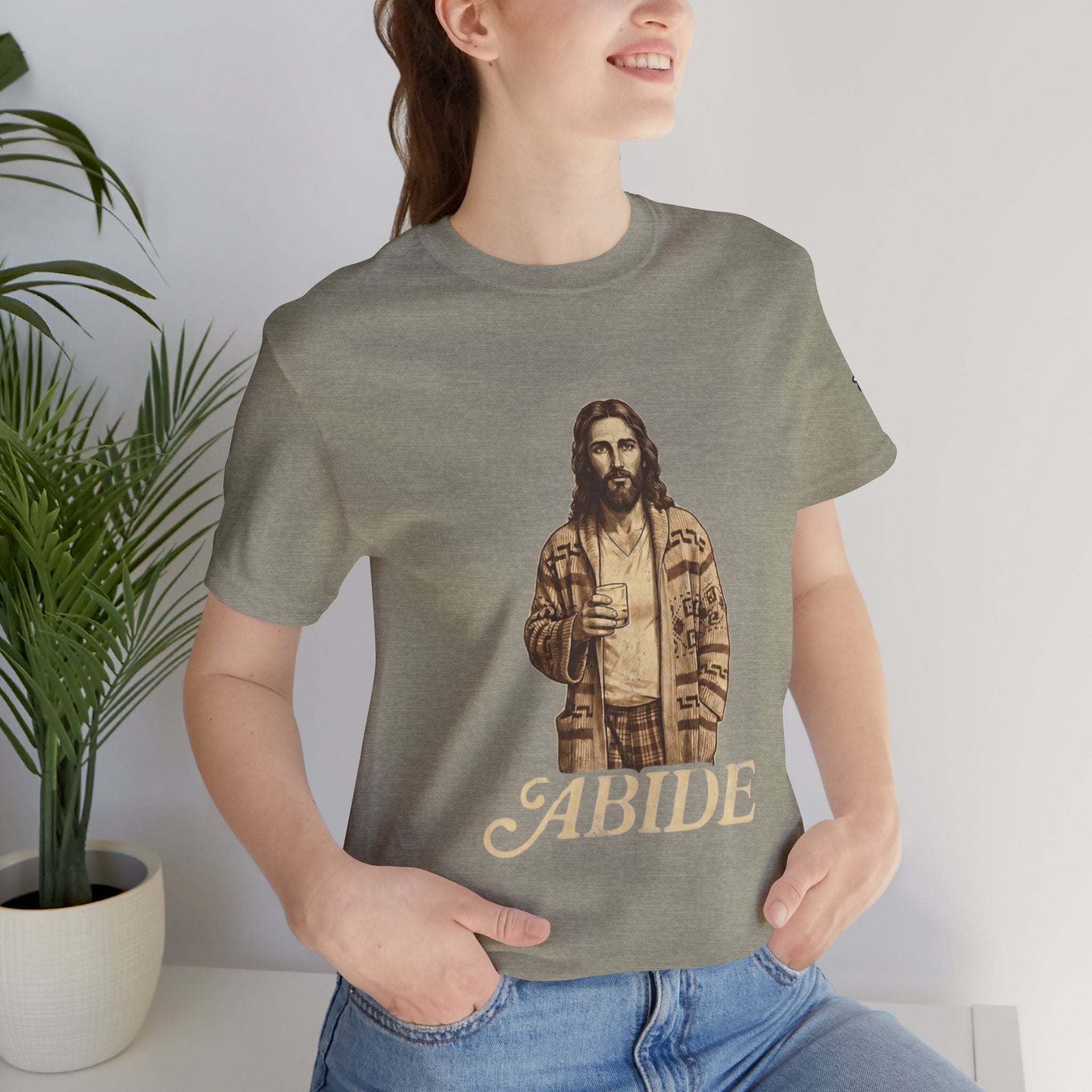 Abide Vintage Jesus Tee — "The Dude" Graphic Christian T-Shirt Printify
