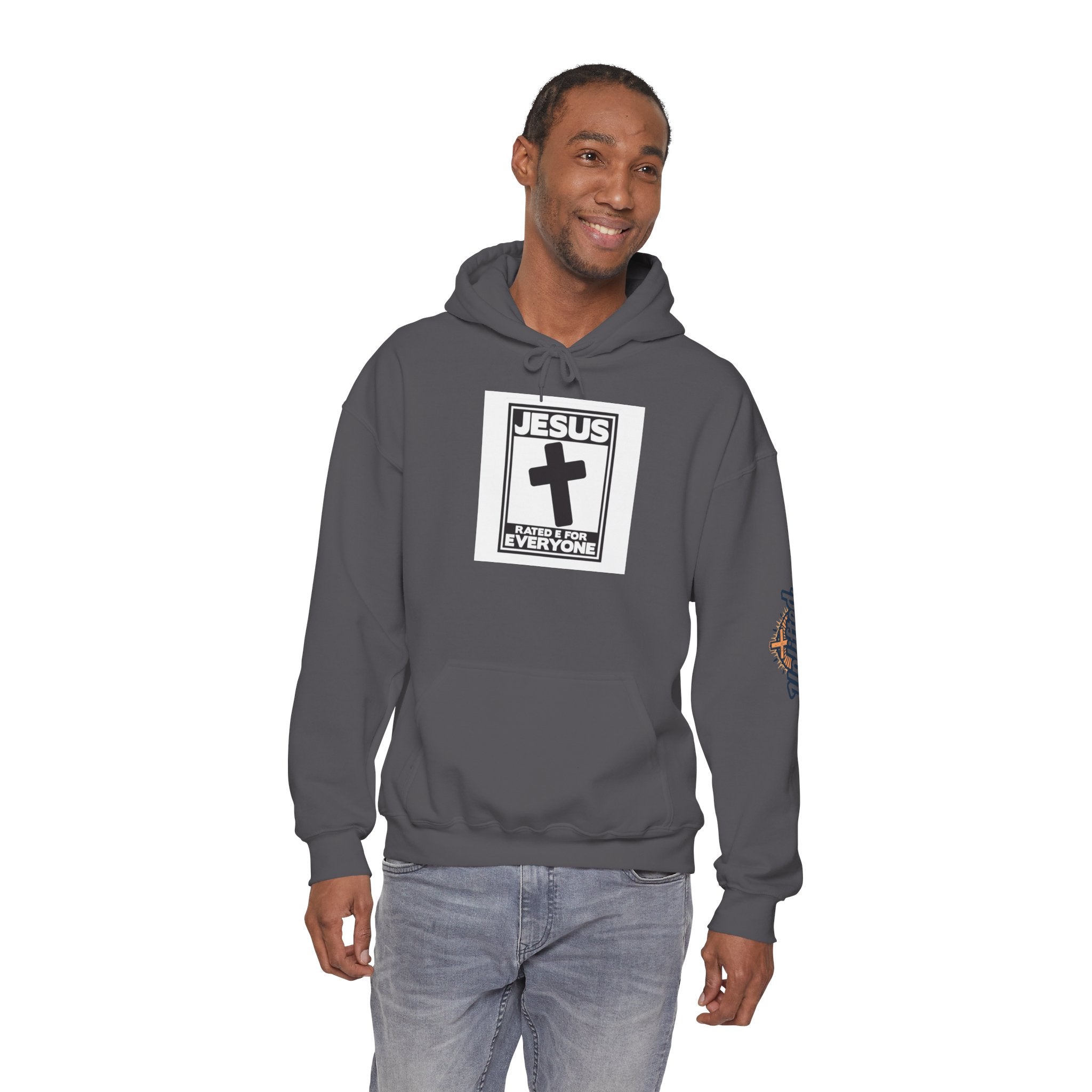 Jesus, Rated E for Everyone Hoodie - Gamer Faith Hoodie - Christian Video Game Parody Printify