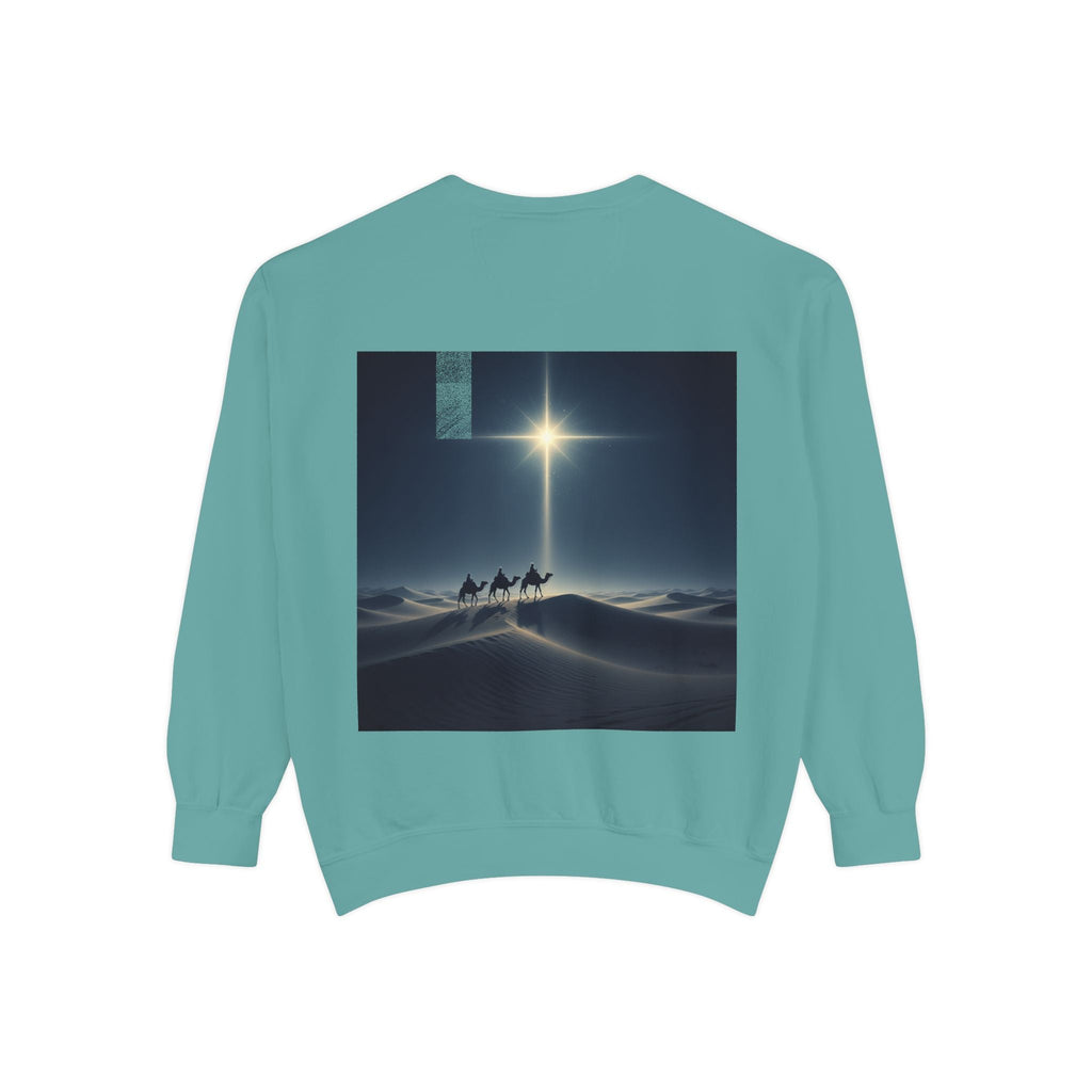 3 Wise Men Sweatshirt – Magi Camels Nativity Journey Christian Christmas Sweatshirt for Epiphany Faith & Holy Night Printify