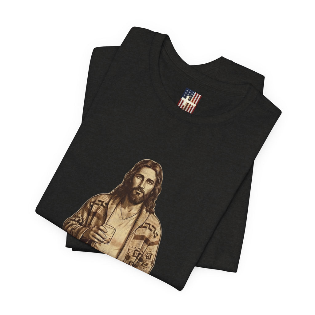 Abide Vintage Jesus Tee — "The Dude" Graphic Christian T-Shirt Printify