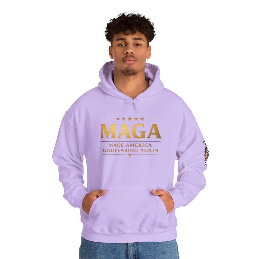 Hoodie - MAGA "Make America Godfearing Again" Political Graphic Hoodie Printify