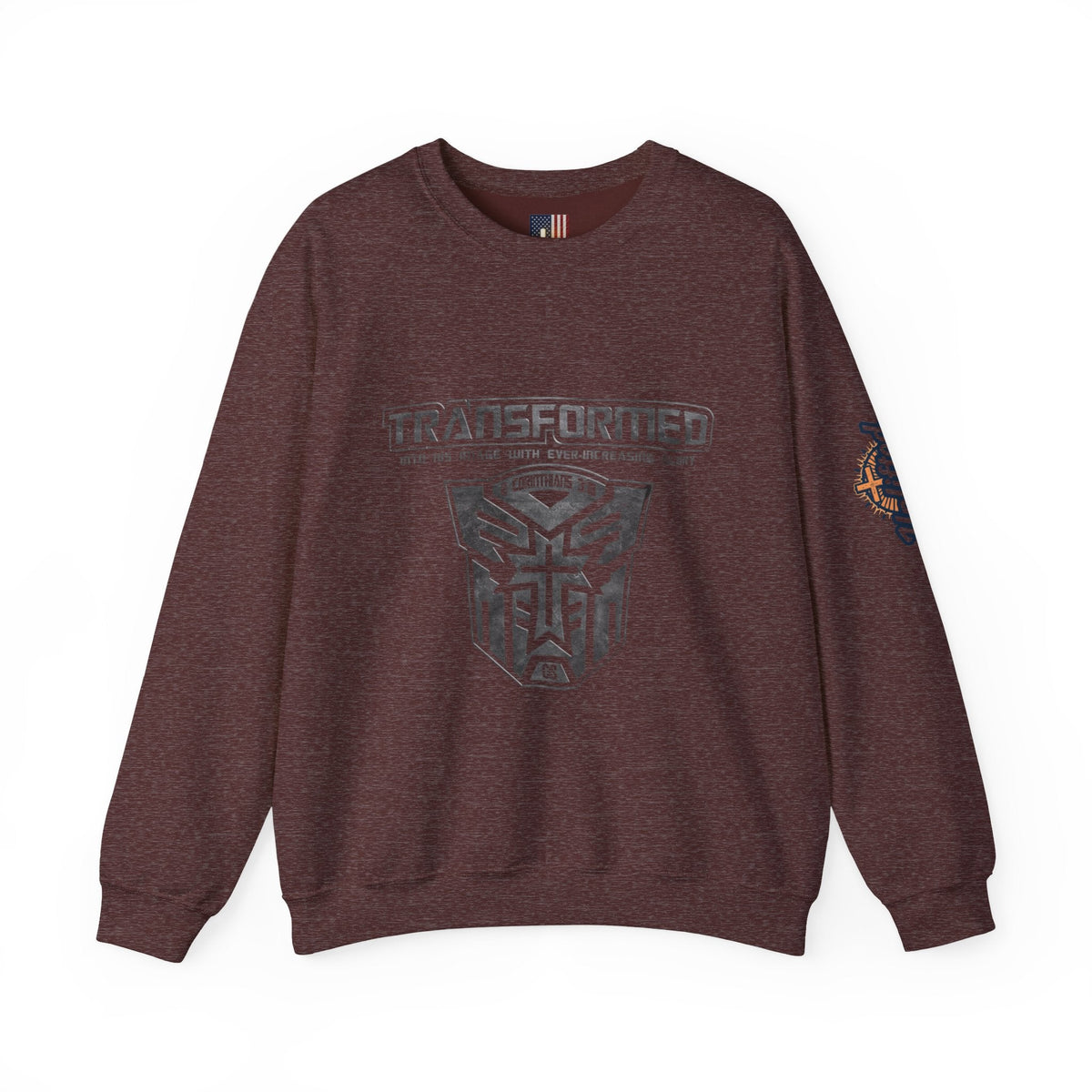 Transformer Logo Christian Sweatshirt | 2 Corinthians 3:18 Bible Verse Sweatshirt Printify