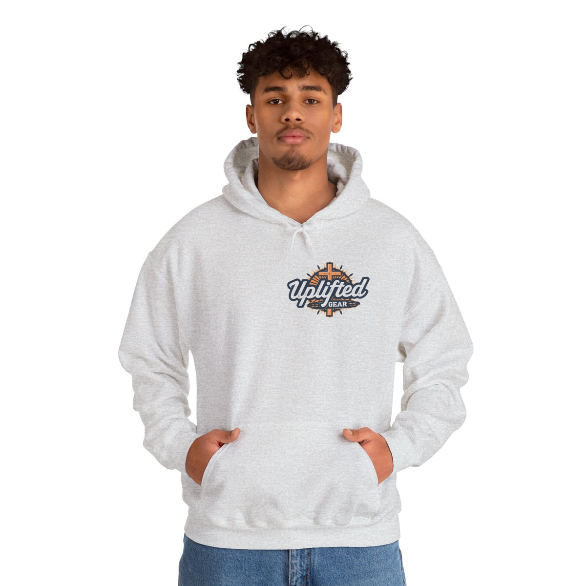 🔥 I’m With Him → Christian Hoodie | Arrow Pointing to Jesus | Minimalist Faith Tee | Subtle Cross Design | Bible-Inspired Apparel by Uplifted Gear Printify